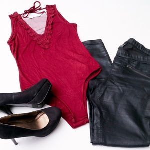 Maroon Body suit